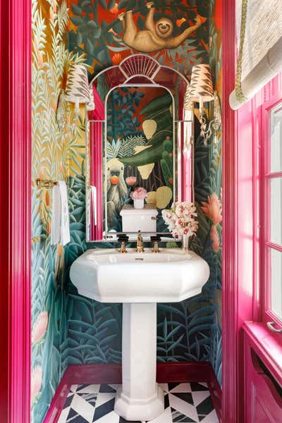  Tropical Bathroom. Lake Forest Showhouse  by Sarah Vaile Design.