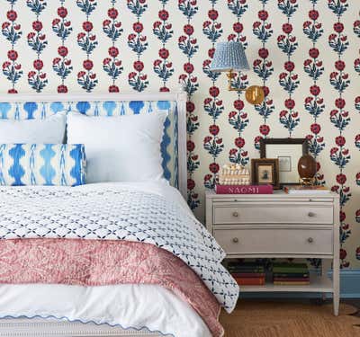  Maximalist Family Home Bedroom. Kenilworth Georgian  by Sarah Vaile Design.