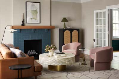  Art Deco Preppy Family Home Living Room. Haverford Rd. by Studio Whitford.