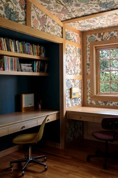 Arts and Crafts Family Home Office and Study. Woodside by Reath Design.