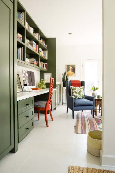  Bohemian Mid-Century Modern Office and Study. Miracle Mile by Burnham Design.