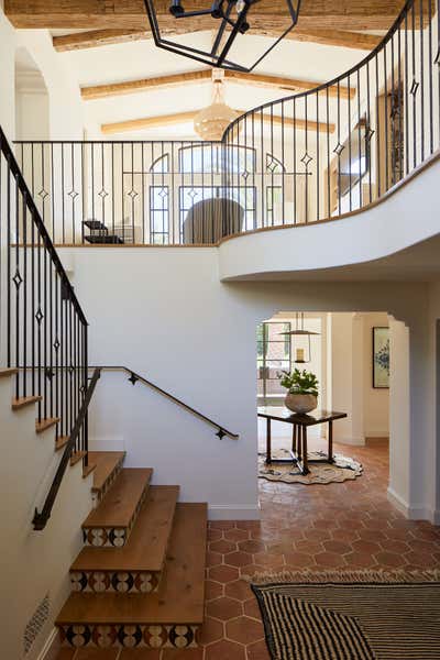  Eclectic Mediterranean Country House Entry and Hall. Hedgerow Montecito by Burnham Design.