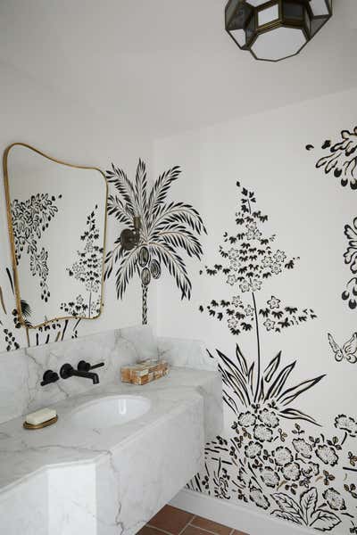  Contemporary Mediterranean Country House Bathroom. Hedgerow Montecito by Burnham Design.