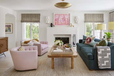  Beach Style Cottage Family Home Living Room. Sunset Park by Burnham Design.