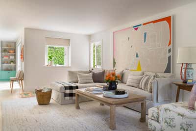  Beach Style Family Home Living Room. Sunset Park by Burnham Design.
