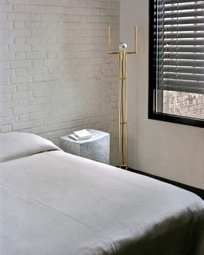  Minimalist Industrial Bachelor Pad Bedroom. Hauts-de-Seine Townhouse by Corpus Studio.