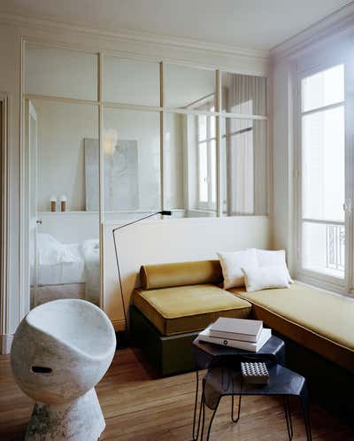  Mid-Century Modern Living Room. Parisian pied-à-terre by Corpus Studio.