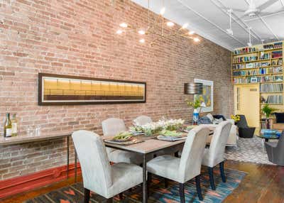  Eclectic Dining Room. Tribeca Family Loft Updated Into Colorful, Airy Respite For One by Village West Design.