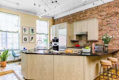  Transitional Eclectic Apartment Kitchen. Tribeca Family Loft Updated Into Colorful, Airy Respite For One by Village West Design.