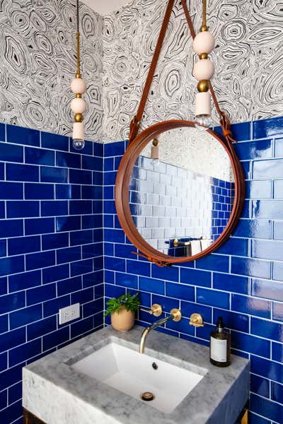  Transitional Industrial Bathroom. Henry Street by Atelier Roux LLC.