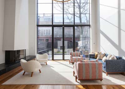  Industrial Mid-Century Modern Family Home Living Room. Henry Street by Atelier Roux LLC.