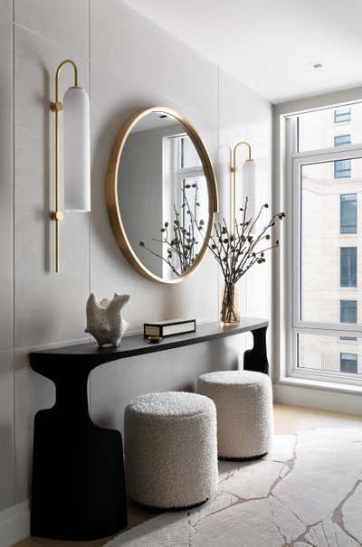  Modern Transitional Entry and Hall. Tribeca Waterfront Apartment by Workshop APD.