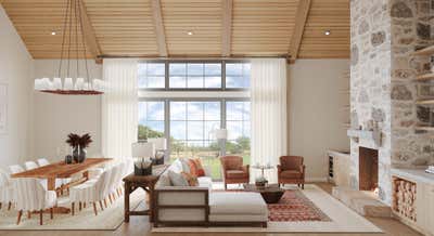  Farmhouse Living Room. Round Hill Road by Atelier Roux LLC.