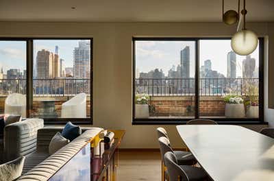  Transitional Mid-Century Modern Apartment Dining Room. Upper West Side Triplex by Workshop APD.
