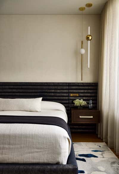  Transitional Mid-Century Modern Apartment Bedroom. Upper West Side Triplex by Workshop APD.