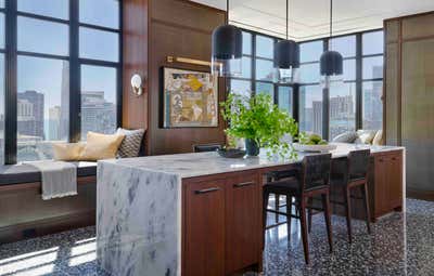 Mid-Century Modern Entertainment/Cultural Kitchen. Chicago Penthouse by Craig & Company.