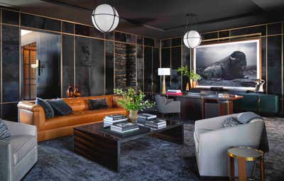  Contemporary Modern Entertainment/Cultural Office and Study. Chicago Penthouse by Craig & Company.