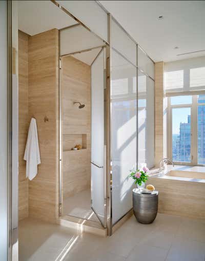  Mid-Century Modern Entertainment/Cultural Bathroom. Chicago Penthouse by Craig & Company.