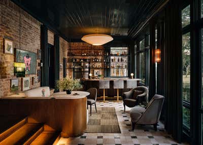  Bohemian Maximalist Family Home Bar and Game Room. The Blume Bar by Chad Dorsey Design.