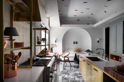  Modern Family Home Kitchen. The Bouchene Kitchen and Prep-Kitchen by Chad Dorsey Design.