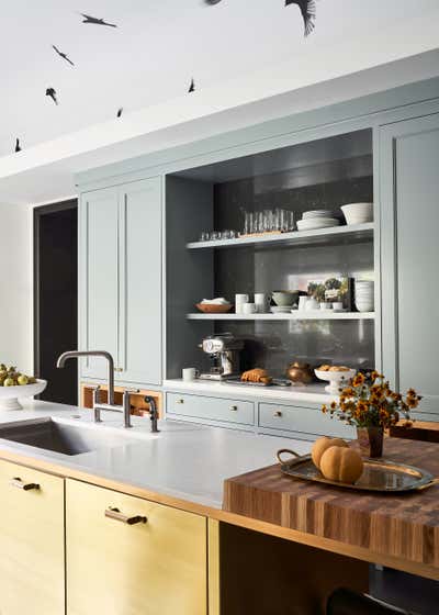  Modern Family Home Kitchen. The Bouchene Kitchen and Prep-Kitchen by Chad Dorsey Design.