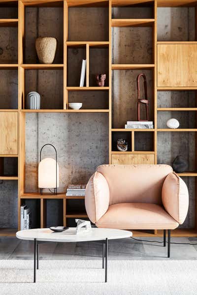  Mediterranean Office and Study. PRODUCT DESIGN: Side tables "La Terra" by AGNES MORGUET Interior Art & Design.