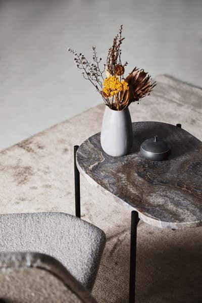  Mediterranean Living Room. PRODUCT DESIGN: Side tables "La Terra" by AGNES MORGUET Interior Art & Design.