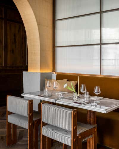 French Restaurant Dining Room. Juliet by Jeremiah Brent Design.