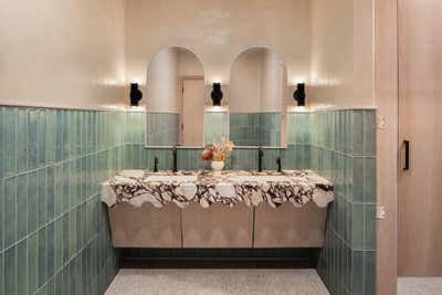 Modern Restaurant Bathroom. TOWNHOUSE DETROIT by Parini.