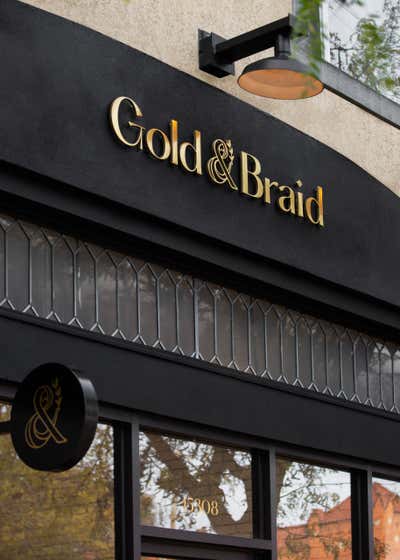  Modern Eclectic Retail Exterior. GOLD & BRAID by Parini.