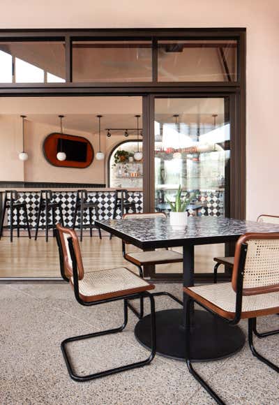 Modern Restaurant Dining Room. COMO'S POP-UP by Parini.