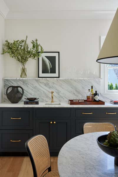  Minimalist Eclectic Kitchen. Art Collector's Residence by Elyse Petrella Interiors.