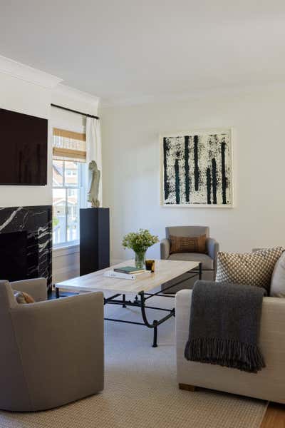  Minimalist Eclectic Living Room. Art Collector's Residence by Elyse Petrella Interiors.