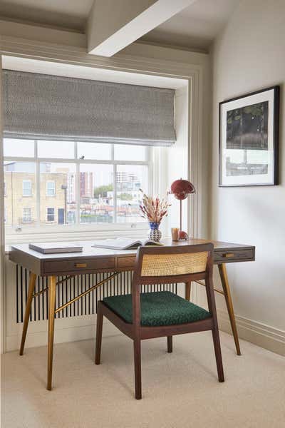  Eclectic Mid-Century Modern Apartment Office and Study. Belgravia Apartment by Violet & George.