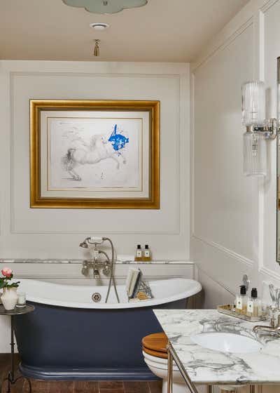  English Country Hollywood Regency Bathroom. Hyde Park Apartment by Violet & George.