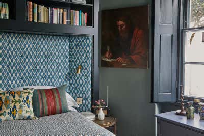  English Country Maximalist Apartment Bedroom. Hyde Park Apartment by Violet & George.