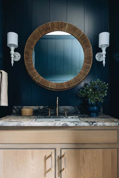 Transitional Vacation Home Bathroom. ASC Pine Lake Love by Amy Storm and Company, LLC.