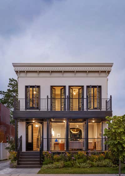  French Family Home Exterior. French Quarter Brooklyn by JESSICA HELGERSON INTERIOR DESIGN.