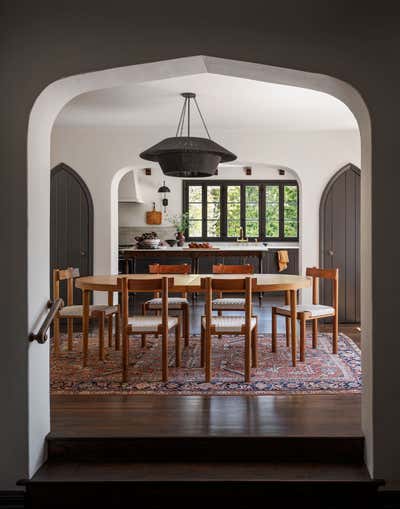  Mediterranean Southwestern Family Home Dining Room. L.A. French Eclectic by JESSICA HELGERSON INTERIOR DESIGN.