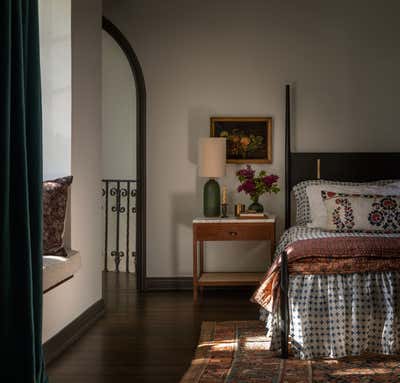  Mediterranean Southwestern Family Home Bedroom. L.A. French Eclectic by JESSICA HELGERSON INTERIOR DESIGN.