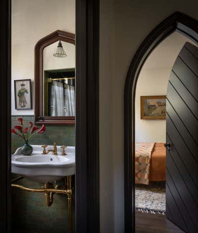  Mediterranean Southwestern Family Home Bathroom. L.A. French Eclectic by JESSICA HELGERSON INTERIOR DESIGN.