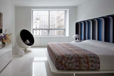  Eclectic Bedroom. Museum Tower Apartment by Hines Collective.