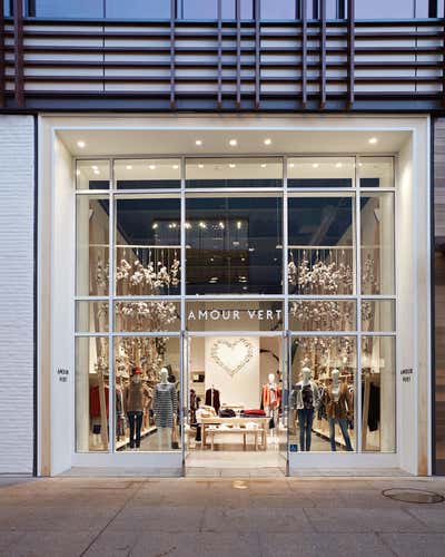 Minimalist Organic Retail Exterior. Amour Vert by BCV Architecture + Interiors.
