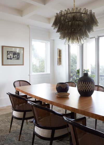  Hollywood Regency Tropical Vacation Home Dining Room. Bayside Court by Imparfait Design Studio.
