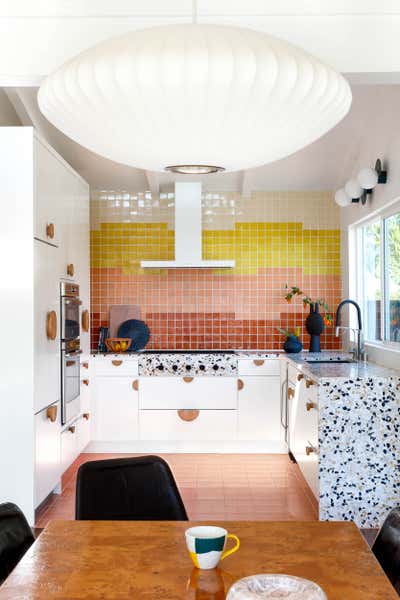  Bohemian Mid-Century Modern Family Home Kitchen. Delor by Aker Interiors.