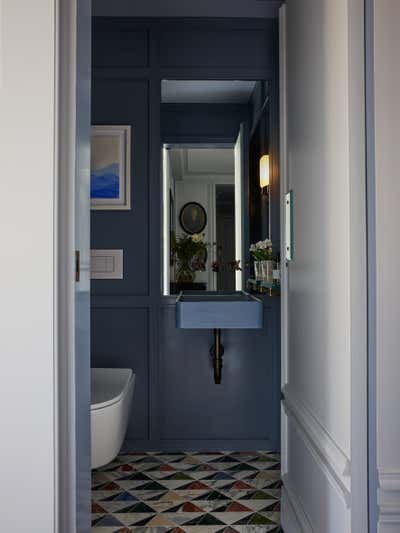  Traditional Transitional Mid-Century Modern Bachelor Pad Bathroom. Gramercy Park North by Bennett Leifer Interiors.