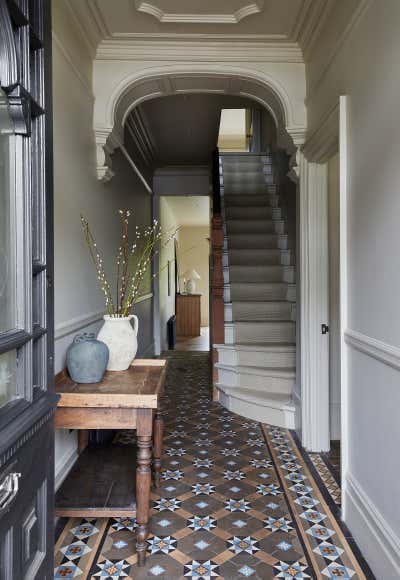  English Country Family Home Entry and Hall. Wanstead Place  by studio.skey.