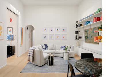  Modern Minimalist Living Room. White Street Loft in Tribeca  by Atelier Armbruster.