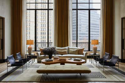  Mid-Century Modern Mixed Use Living Room. 25 Park Row Amenities by Studio Mellone.