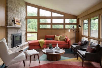  Mid-Century Modern Modern Family Home Living Room. Midcentury Marvel by Susan Yeley Homes.